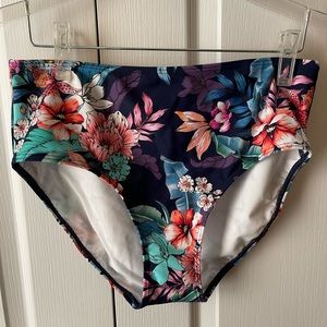 Venus navy floral swim high waist bottom